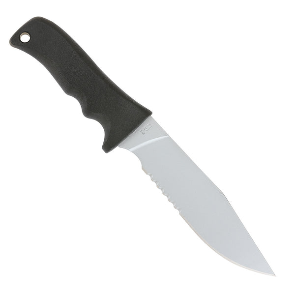 Large Short Clip Point Fixed Blade Knife (Serrated Edge) - 71% OFF (BARGAIN BIN. CLEARANCE. ALL SALES FINAL.)