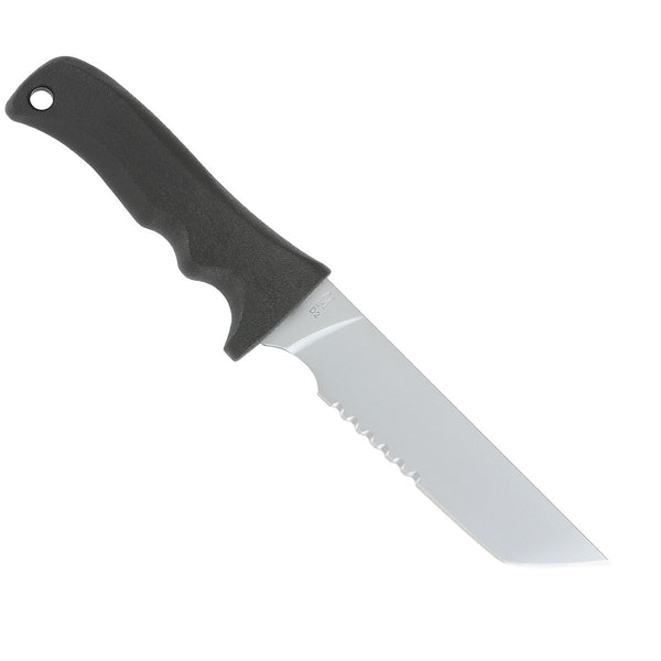 Medium Geometric Fixed Blade Knife (Serrated Edge) - 70% OFF (BARGAIN BIN. CLEARANCE. ALL SALES FINAL.)